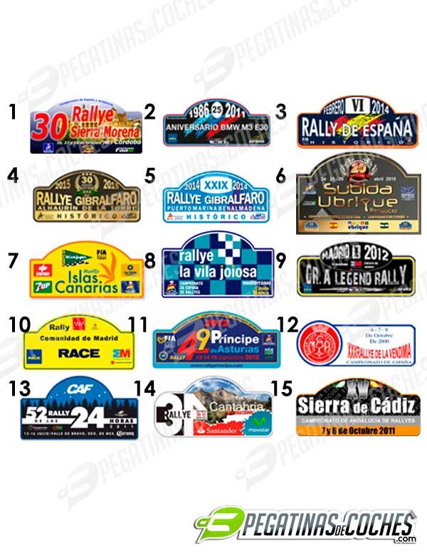 Placas de Rallye